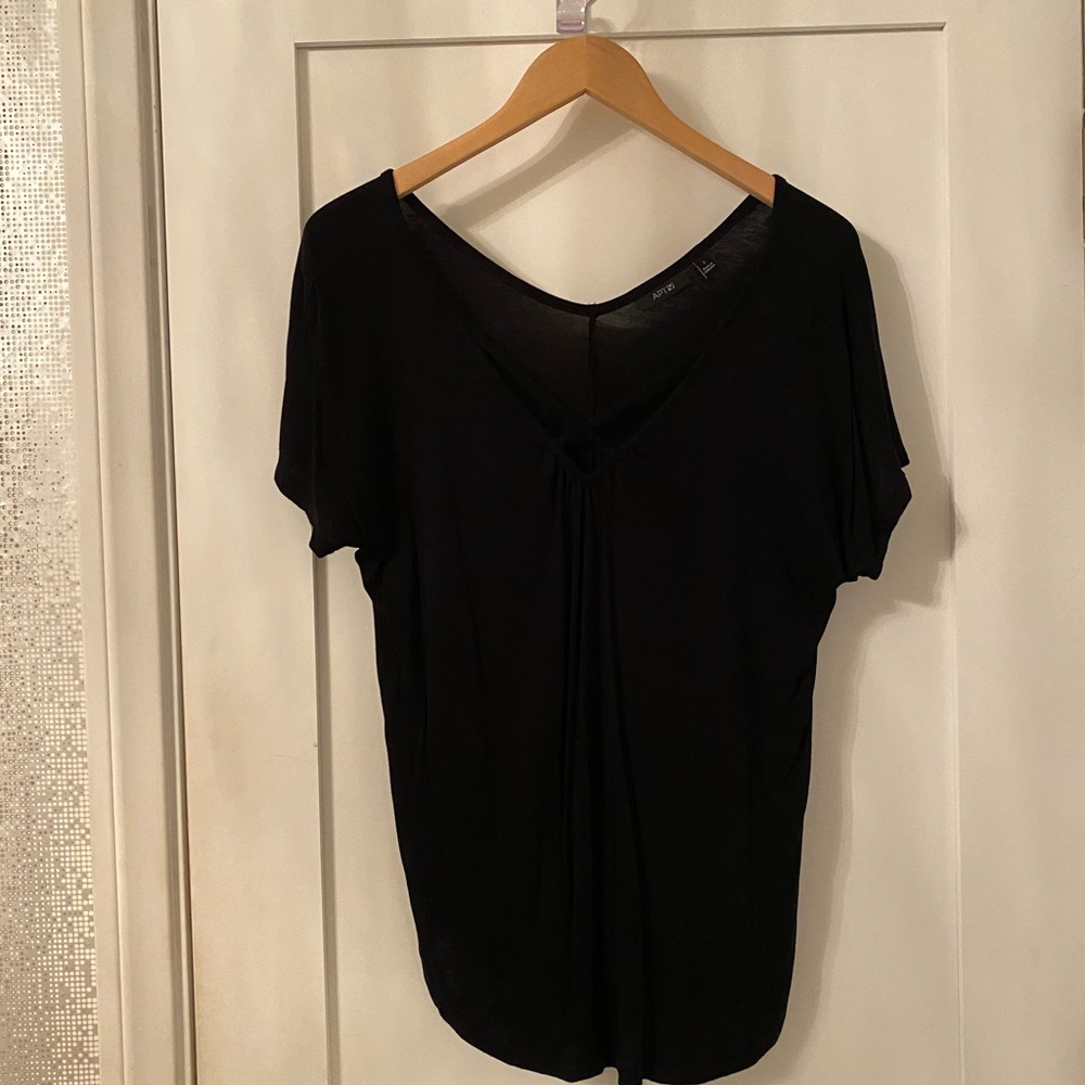 Black criss cross front detail top